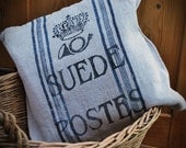 linen cushion grainsack antique Suede Postes