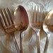 2 sets of Hand Stamped Personalized Vintage Childs Fork and Spoon Sets