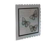 SALE Butterfly Card, Blank, Vintage Inspired, Blue and Brown