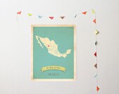 Personalized Vintage Map Wall Art 11x14 - Choose Your Country