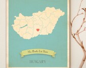 Personalized Vintage Map Wall Art 11x14 - Choose Your Country