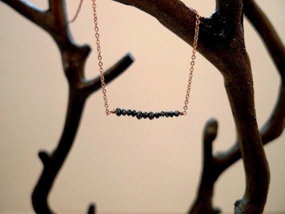 Artemis Necklace of  Rose Gold and Black Diamonds...