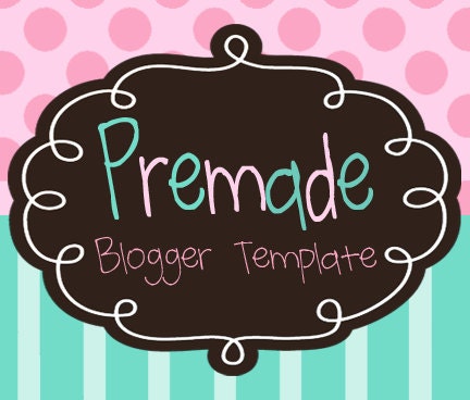 Blogger Template -- Pink, Brown, and Aqua Stripe Polka Dot Chevron Design