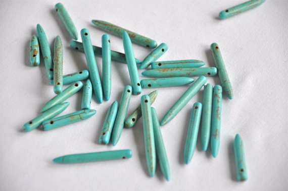 turquoise 30 pieces   gemstone  jewelery making materials.REF-75