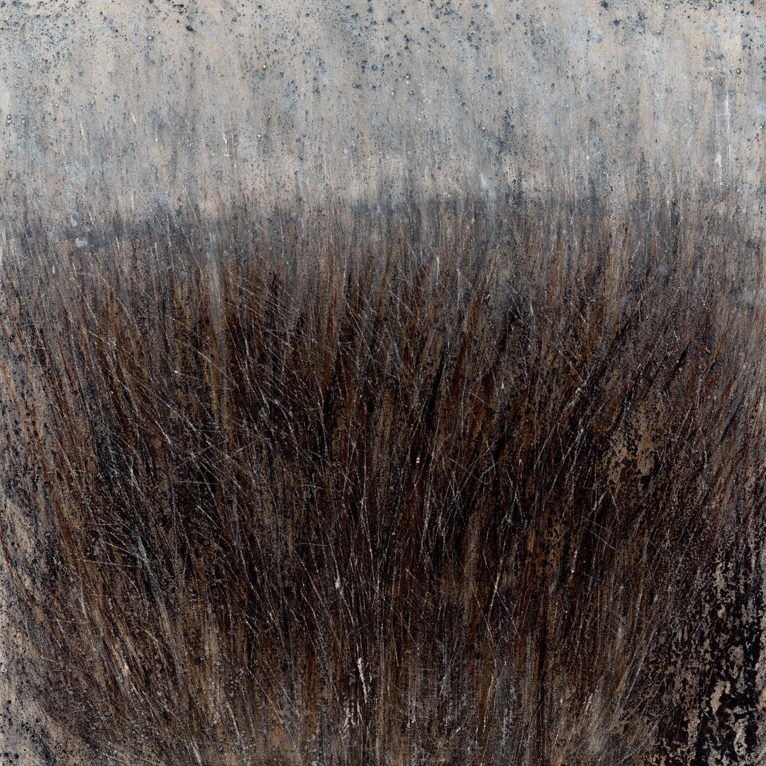 Fine Art, ORIGINAL, Surreal, Apocalypse, Dead Fields, Oil & Charcoal Painting, 30"x30" On Canvas