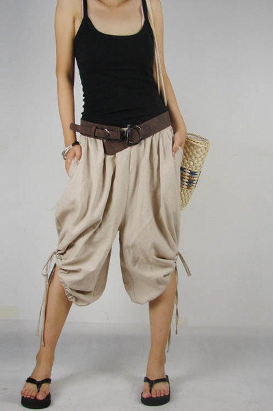 Linen pants/Trousers /----Ethnic Simple linen cotton shorts