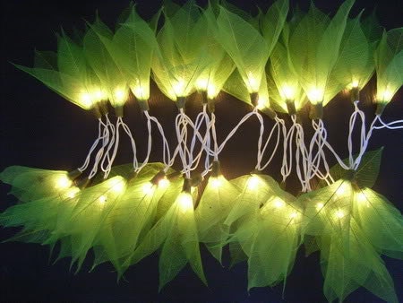 20 green flower handmade real leaf string light patio decoration wedding bedroom living room party lantern