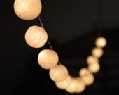 20 x white color cotton ball Bali string light wedding party display light decor room indoor outdoor - cottonlight