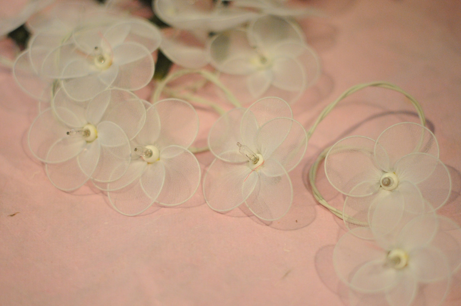 20 x white flower indoor bedroom living room romantic decorate handmade light display