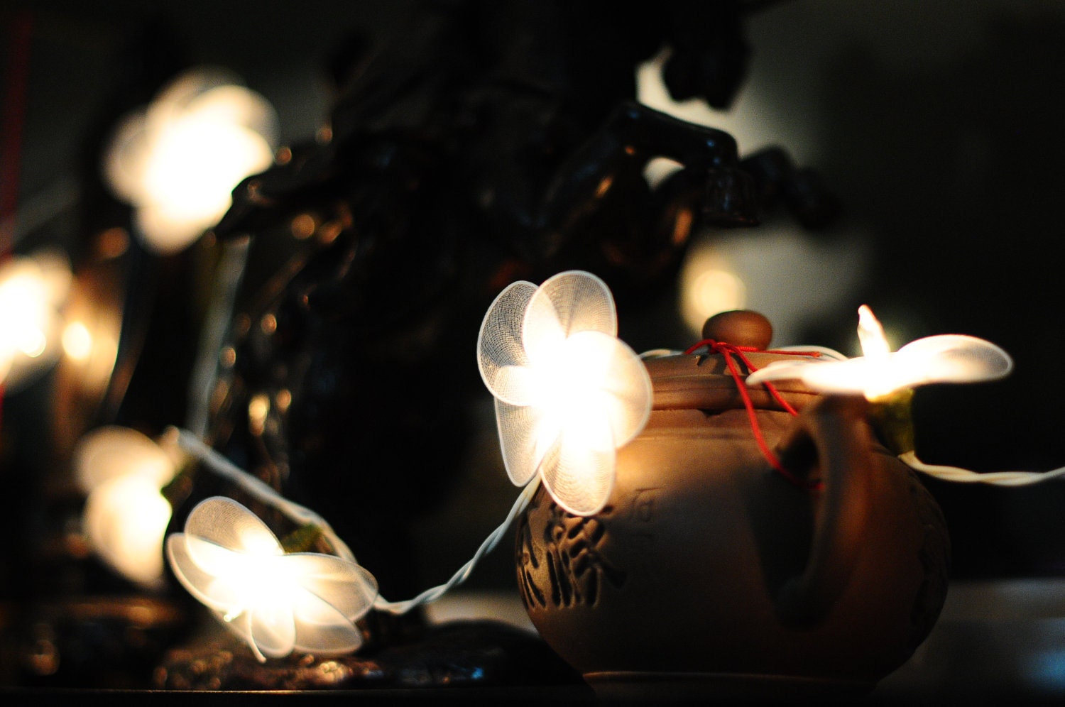 20 x white flower indoor bedroom living room romantic decorate handmade light display