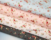 Strawberry Fabric Cotton Fabric Shabby chic Fabric Red Strawberry In Blue Pink White Black Cotton  - Fabric by Yard 1/2 yard 18'X59"