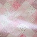 Pink Linen Fabric, Blue Fabric, Square Plaid Fabric, Floral Dots Plaid Patchwork, Pink Plaid Blue Plaid Fabric - 1/2 yard