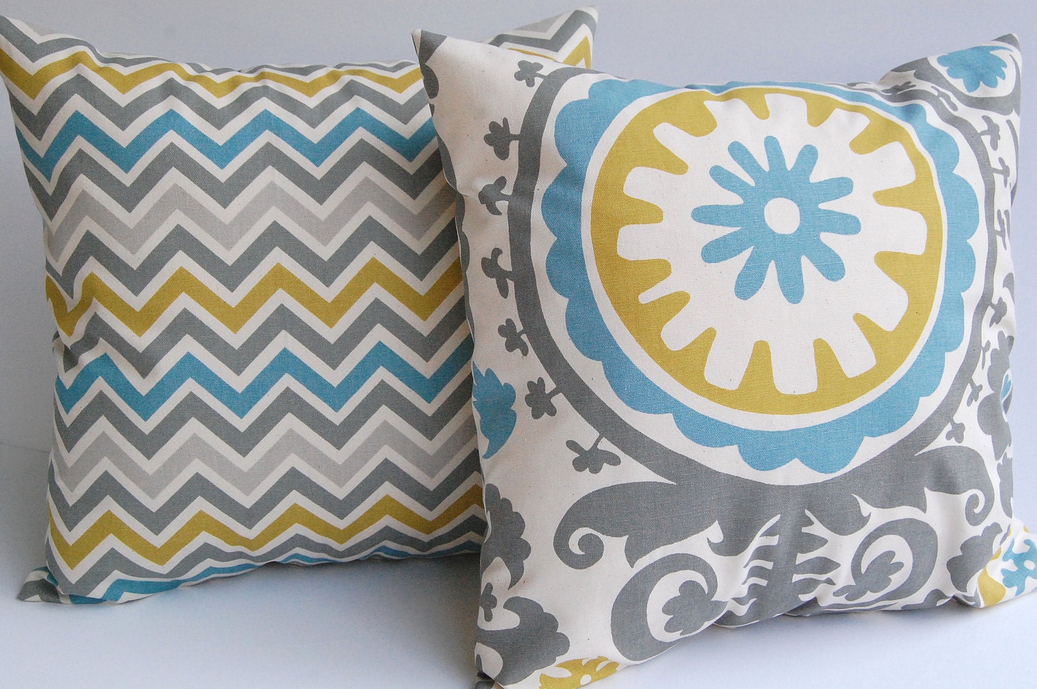 Throw pillow covers zoom zoom chevron stripe and Suzani Summerland set of two 20" x 20"