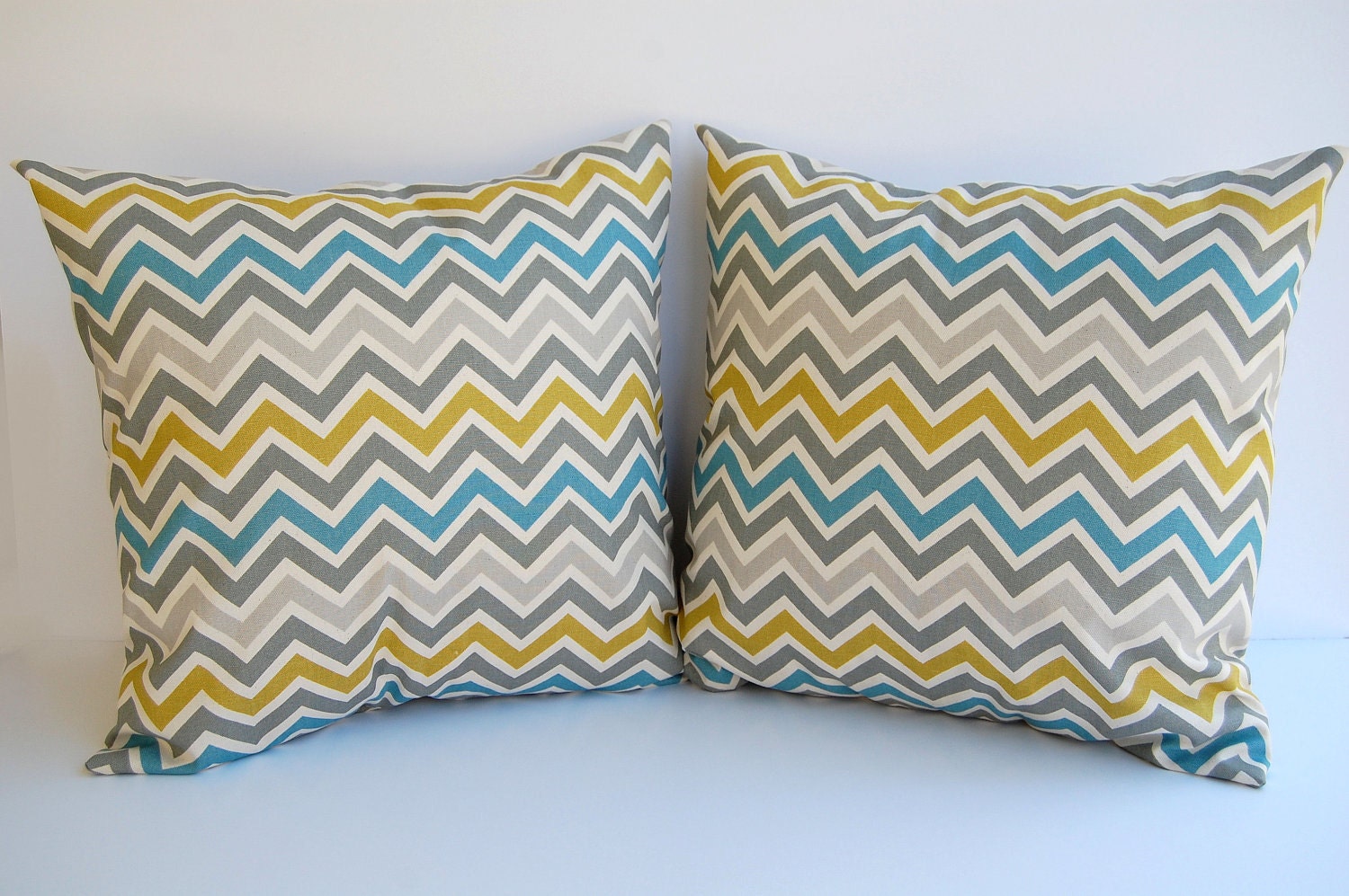 Throw pillows zig zag chevron stripe set of two 20" x 20"