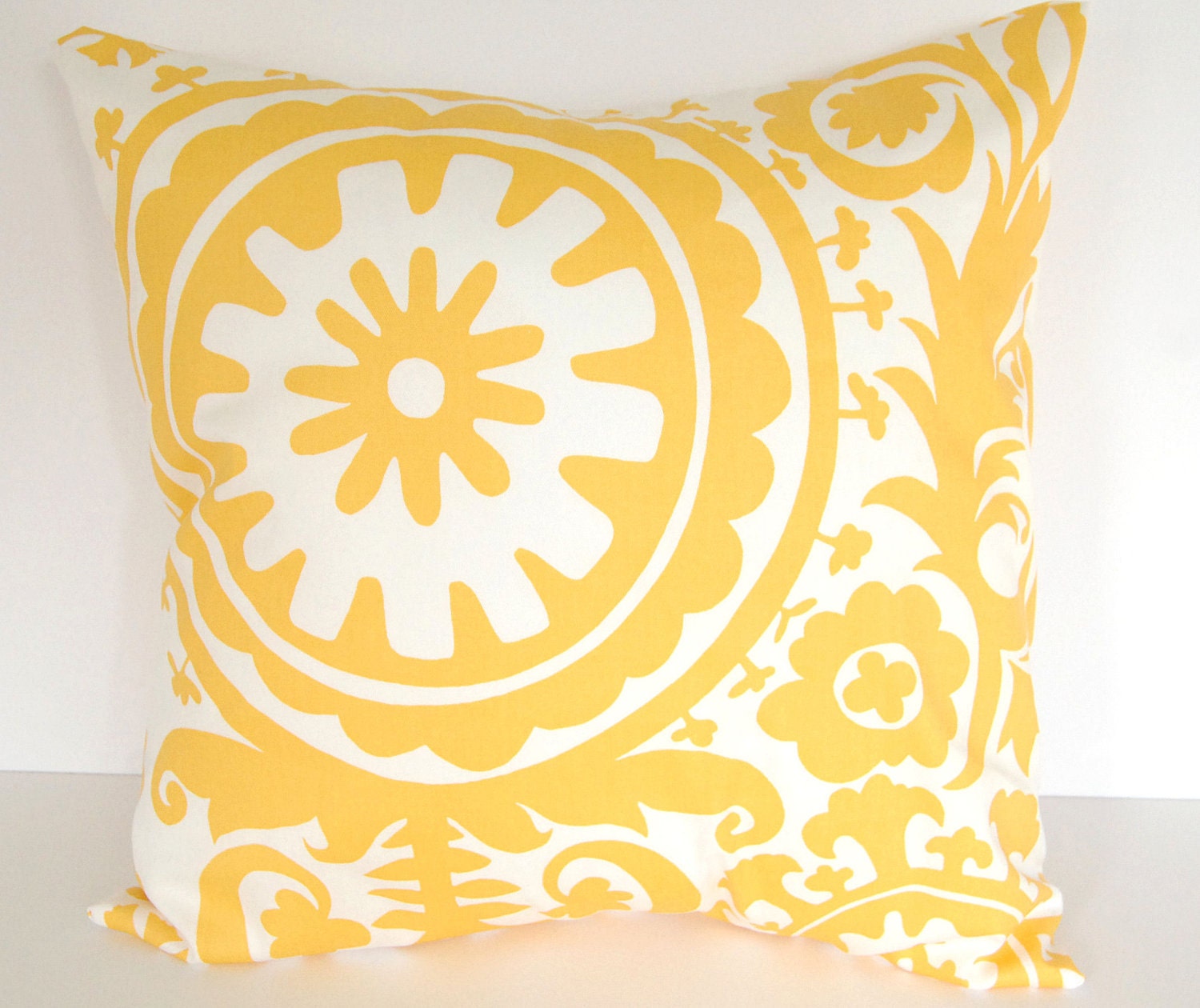 Throw pillows yellow set of two 22 x 22 yellow by ThePillowPeople