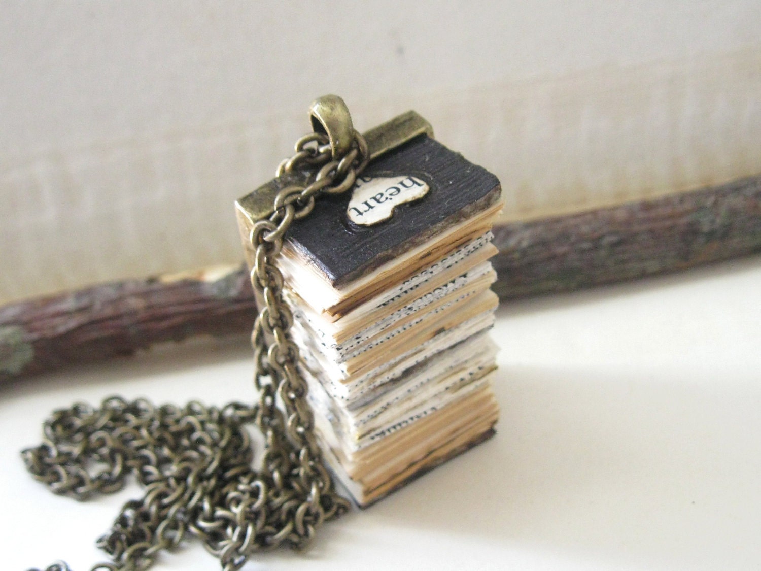 Book Jewelry - Book Necklace - Pendant - First Anniversary Gift