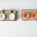 Mini Post Earrings - Paper Jewelry Earrings - Orange and Yellow Flowers