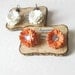 Mini Post Earrings - Paper Jewelry Earrings - Orange and Yellow Flowers