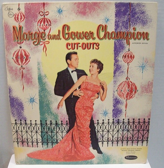 Vintage dancer paper dolls - Marge and Gower Champion cut outs Whitman 1966 cr 1959
