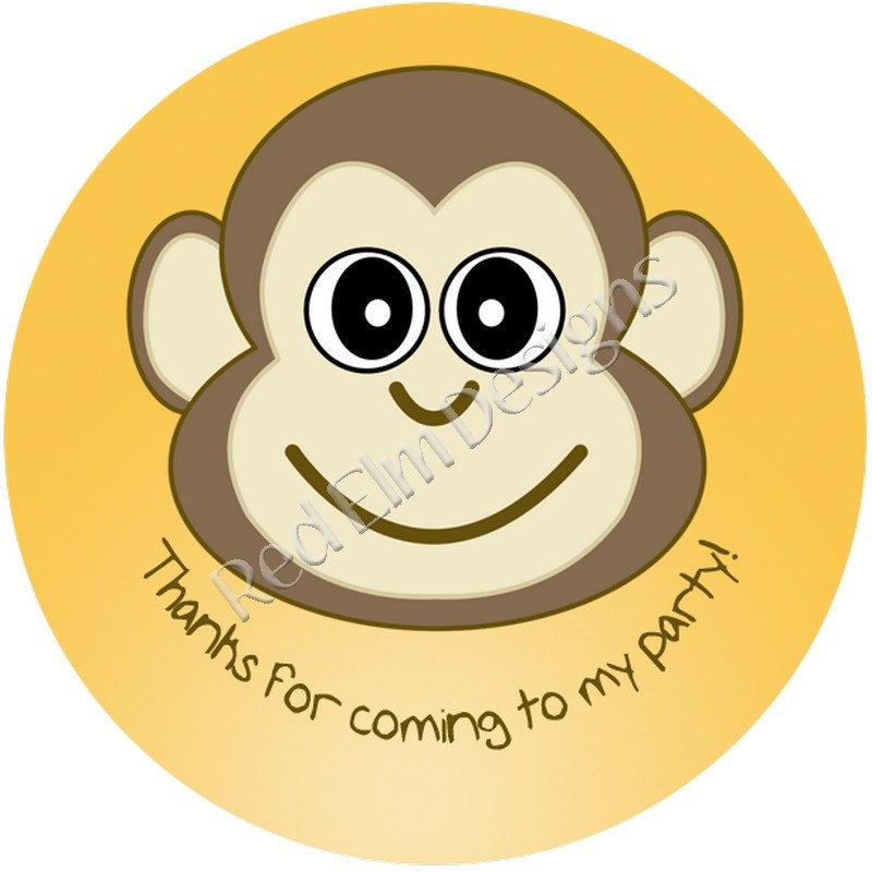 Monkey Stickers - Sheet of 20 - 2" round