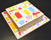 Retro Kitchen - Handmade Coasters and Trivet - Set of 5