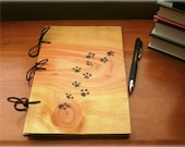 Animal Paw Print Journal - Notebook Wood Burnt -Custom Cover Work