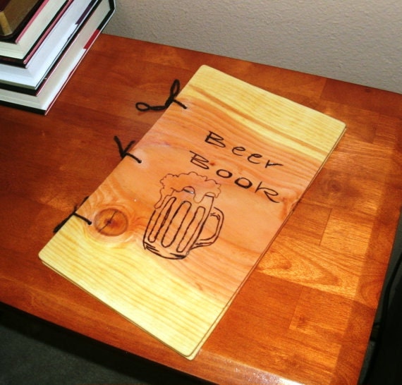 Brew Log or Beer Book Notebook - Journal Wood Burnt - Custom Cover Work