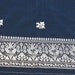 Vintage Indian Hand Woven Pure Silk Pashmina Scarf Shawl, Indigo