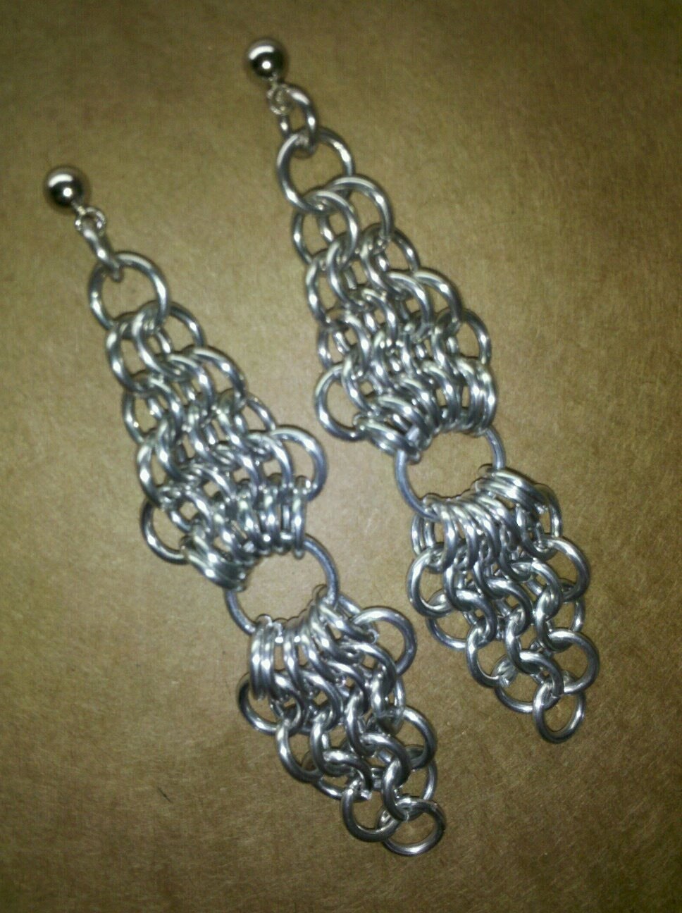 Double Tri ChainMaille Earrings
