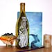 Incense burner Glass bottle- Hand Etched- Free Shipping- Peacock