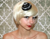 Black and White with Bow Headpiece - 'Layer Cake'