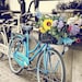 Bicycle basket photo, Amsterdam, soft pastel, vintage, country chic, 8x12, summer flowers, blue, yellow, Holland, home decor, holiday gifts