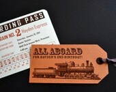 Child's Train Themed Birthday Invitation
