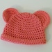 SALE - Crochet Baby Hat, Newborn, Pink with Ears