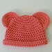 SALE - Crochet Baby Hat, Newborn, Pink with Ears