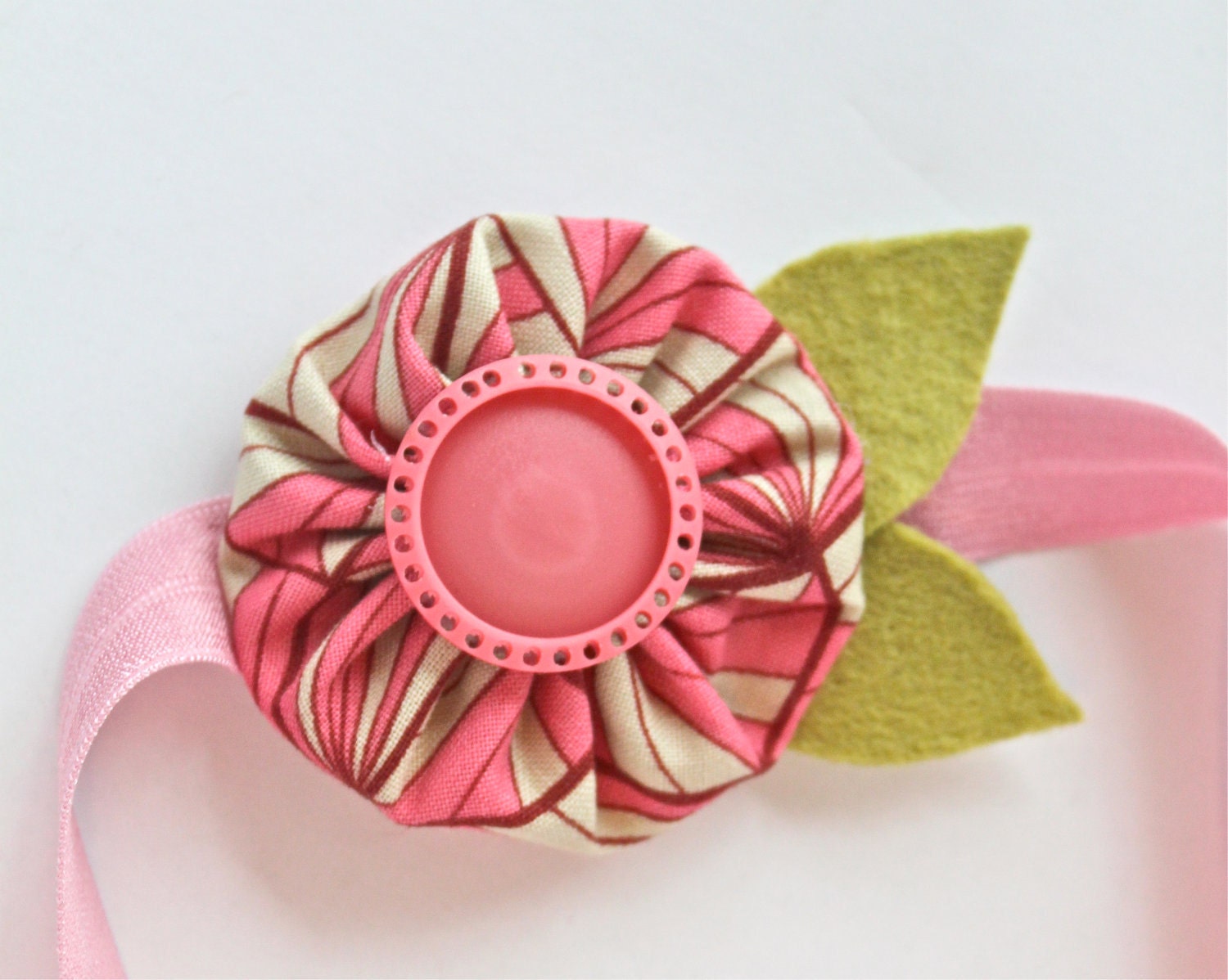 Pink Fabric Flower Headband
