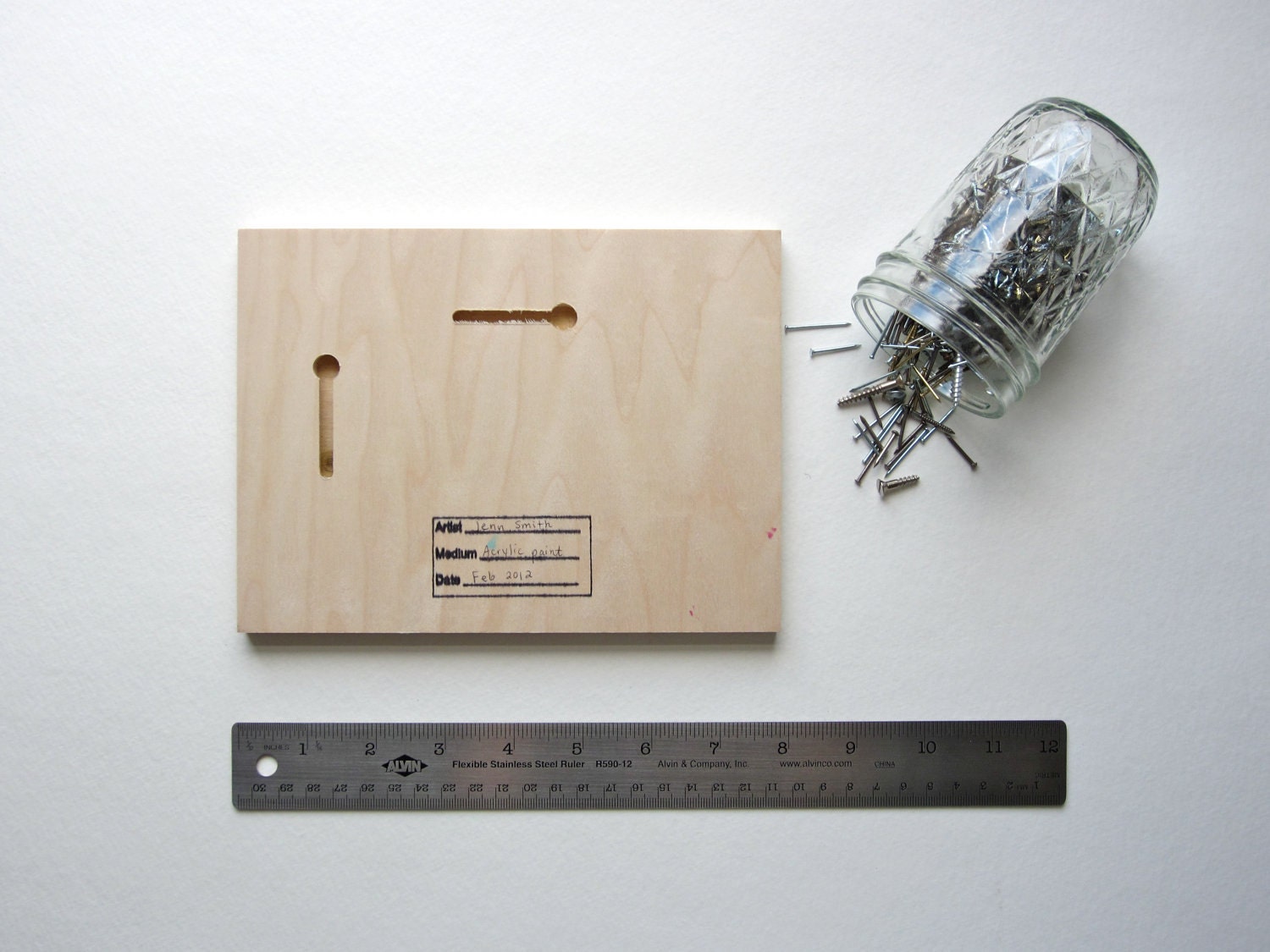 Procedure: an abstract painting on wood panel