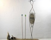 Sculpture Wire on Driftwood  Wire Wrapped Sculpture Rustic Wire Art