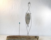 Sculpture of Rustic Wire and Driftwood - Wire Art - Live Consciously - Simple Soul Series
