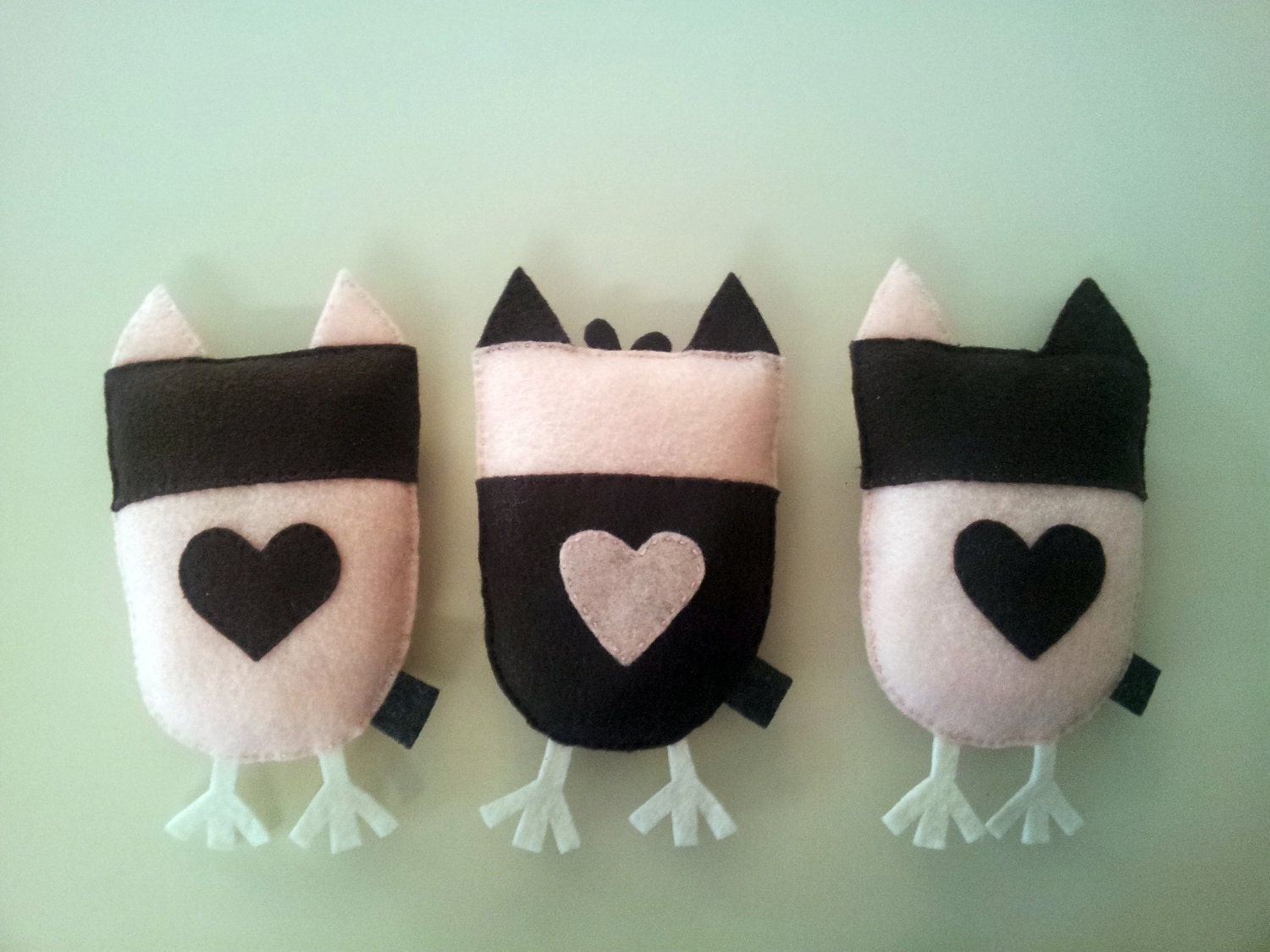 SET OF 3 Eco Felt Owl Softies Plushies Toddler Toy Gift