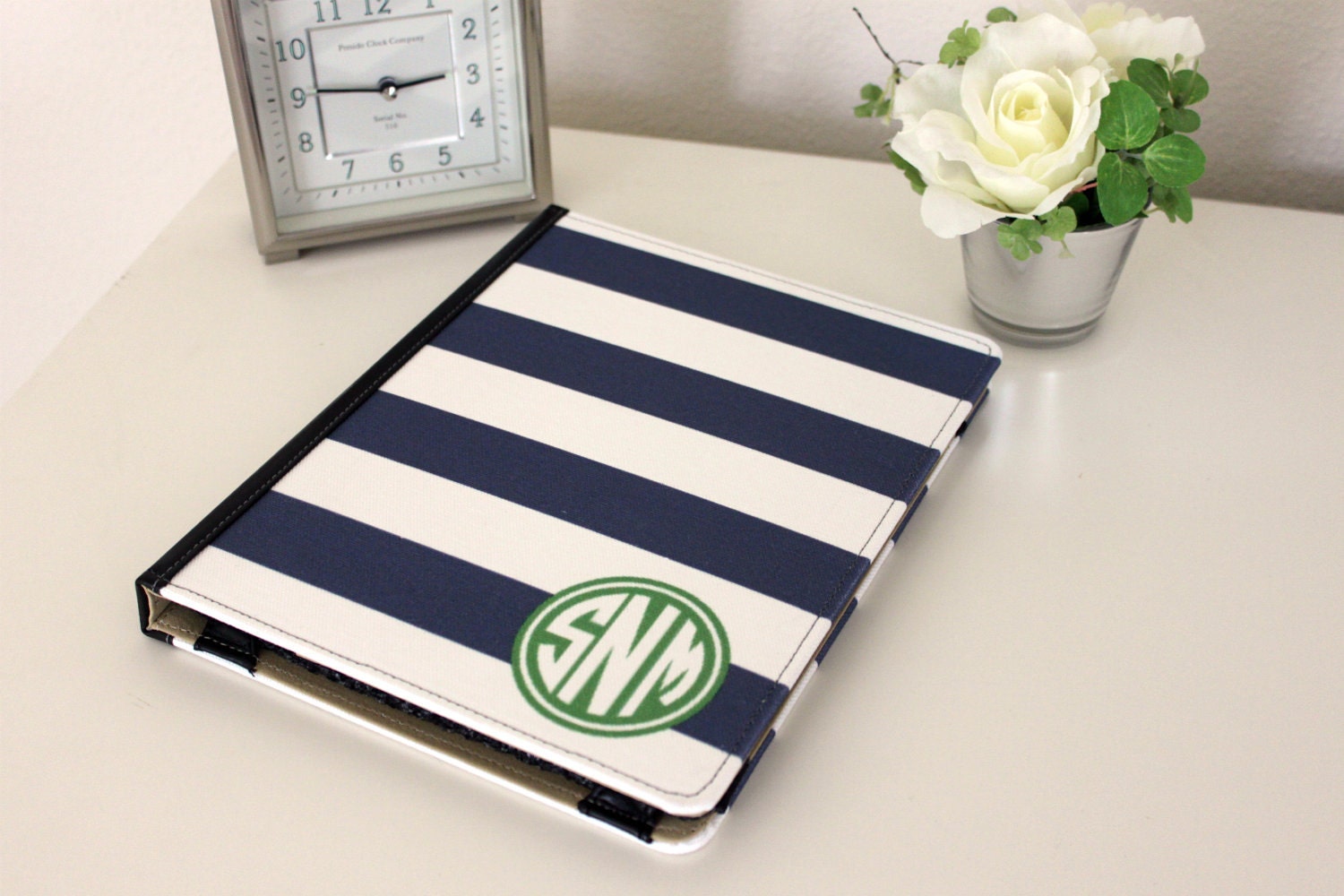 Monogrammed iPad cover - Stripe Personalized YOU CHOOSE DESIGN