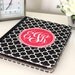Monogrammed iPad cover - Quatrefoil Personalized YOU CHOOSE DESIGN