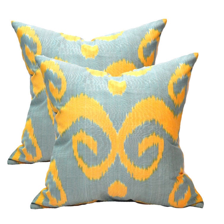 Set of 2 Ikat pillow covers 19" X 19 "