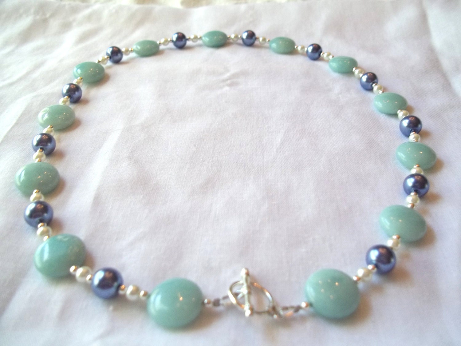 100% Donation Item-- Beautiful Amazonite & Cornflower Blue Necklace