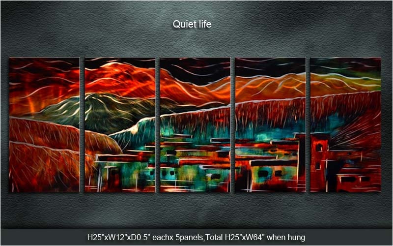 Original Metal Wall Art Modern Painting Sculpture Indoor Outdoor Decor "Quiet Life" by Ning