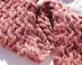Dark Rose Alpaca Yarn Scarflette