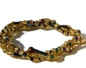 Goldmine 3 Strand Beaded Stretch Bracelet - Will Custom Make to Size