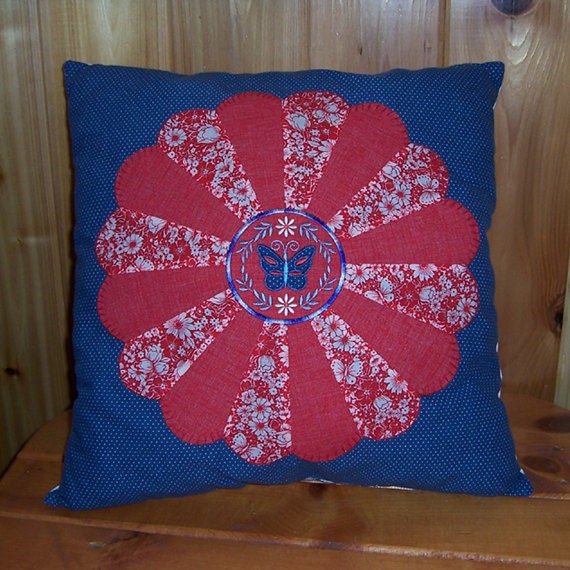 JUST REDUCED Dresden Plate Butterfly Pillow