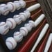 Patriotic Red White and Blue Baseball Bat & Ball American Flag Hanging Wood Wall Decor