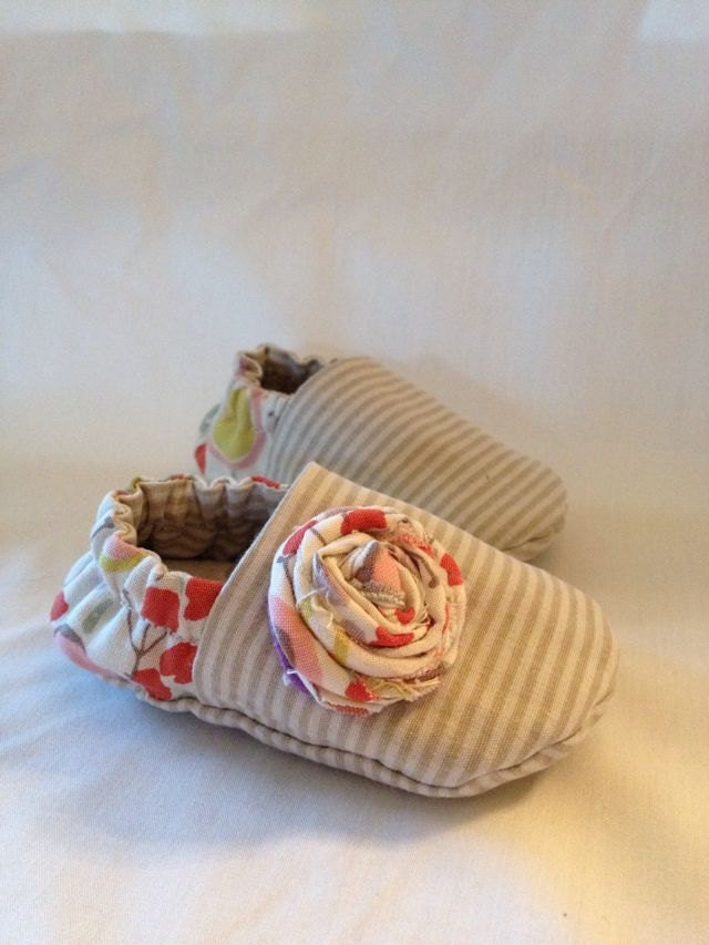 Goody Two Shoes, embellished with baby rosette,  available to order in sizes 0-18 months
